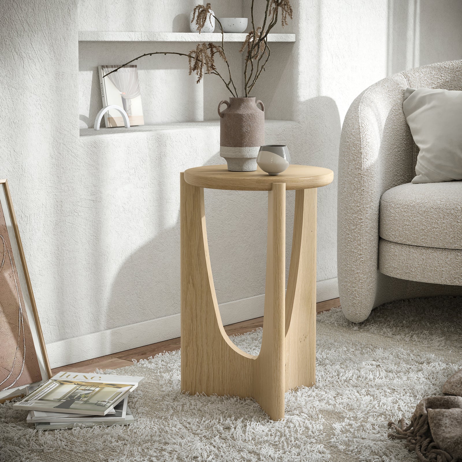 Camden Square Side Table - Lamp Table Light Oak Tables Sterling Home 2