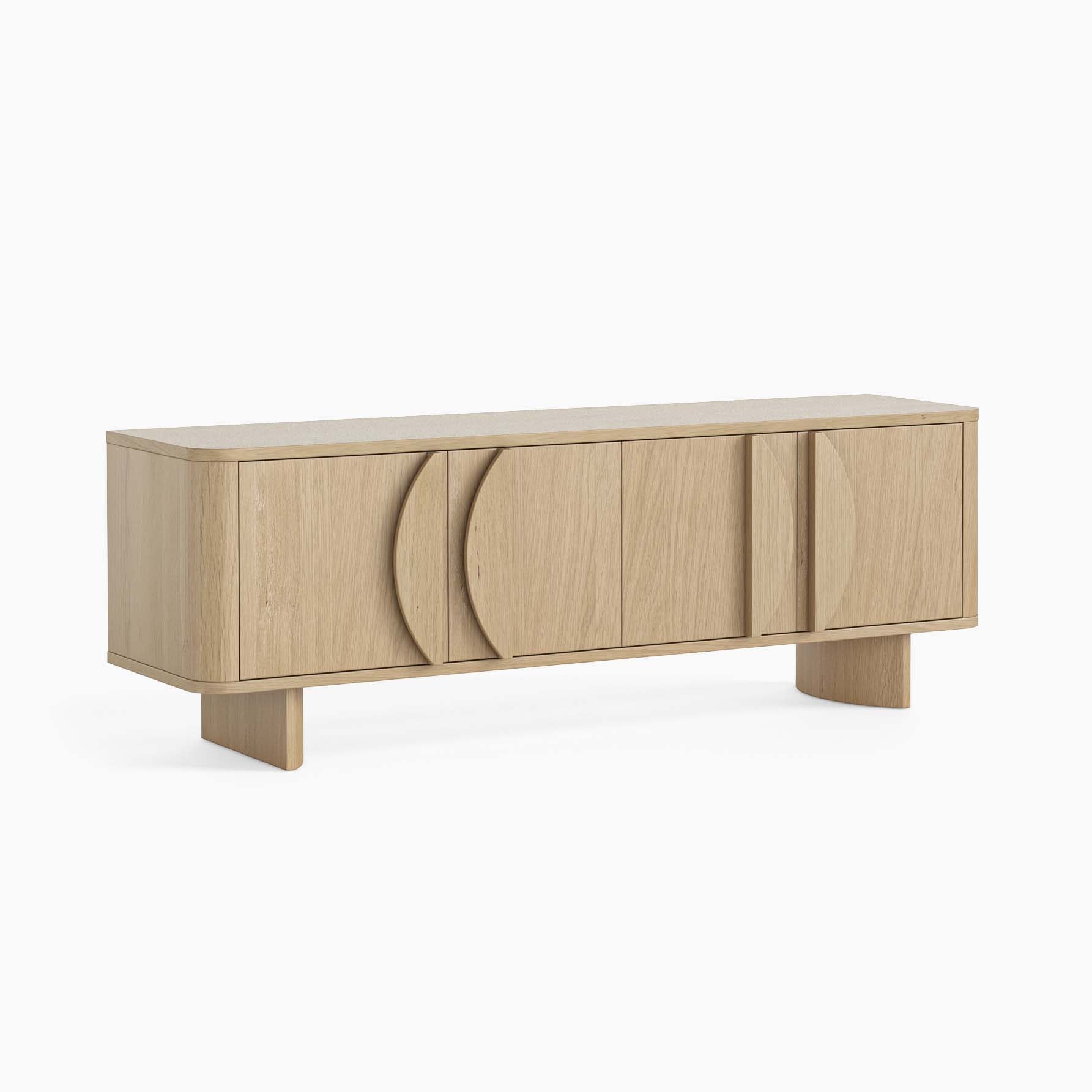Camden TV Unit - Media Unit Light Oak Storage Sterling Home 3