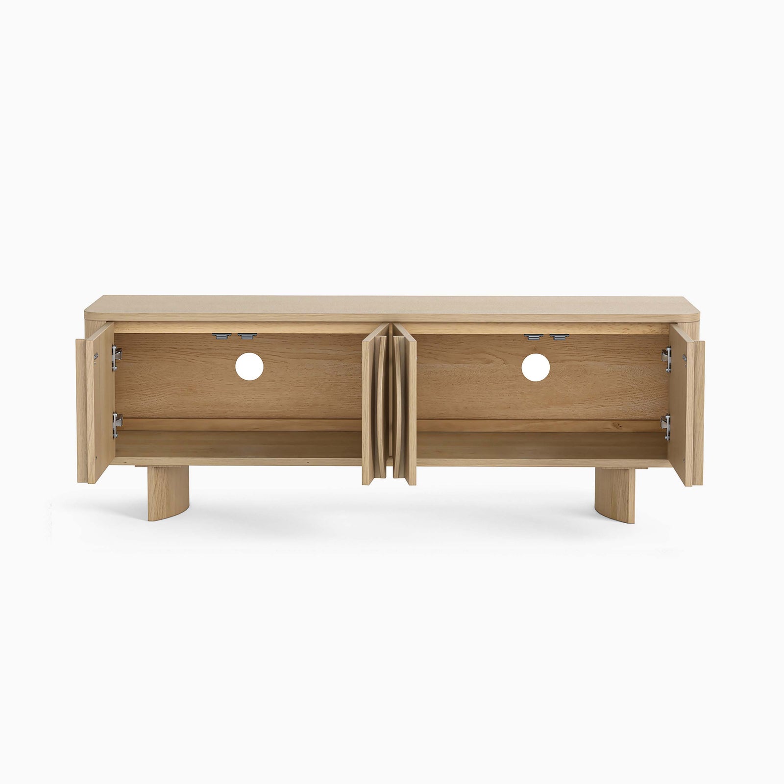 Camden TV Unit - Media Unit Light Oak Storage Sterling Home 4