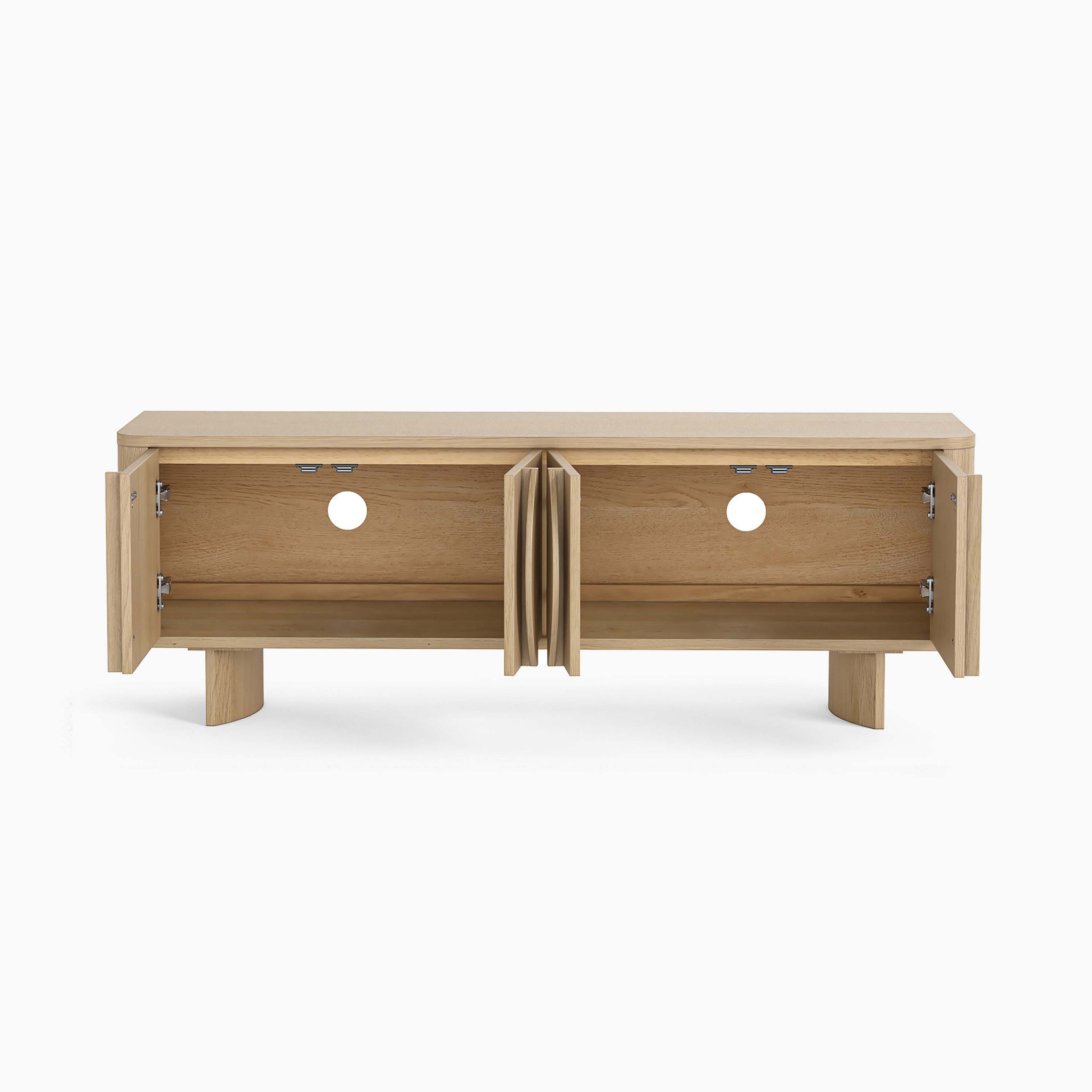 Camden TV Unit - Media Unit Light Oak Storage Sterling Home 4