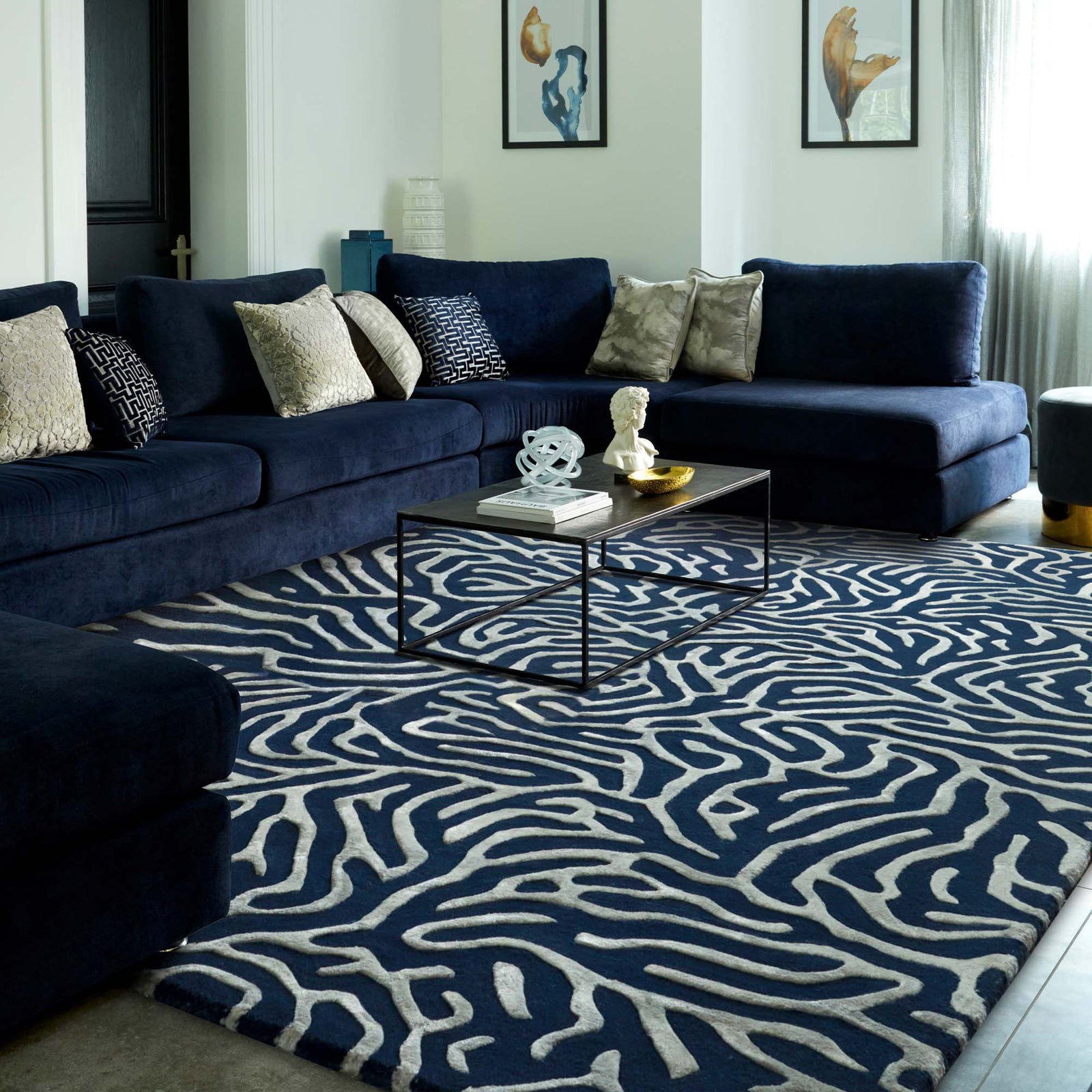 Camilla Blue Rug - Blue - 240cm x 340cm Sterling Home 2