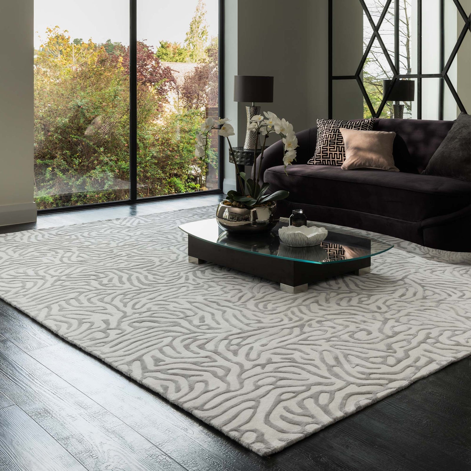 Camilla Silver Rug - Silver - 240cm x 340cm Sterling Home 2
