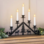 Black Metal Candle Bridge With 5 LED 39CM - BO Lit Black Metal Candle Bridge With 5 LED 39CM Sterling Home 1