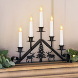 Black Metal Candle Bridge With 5 LED 39CM