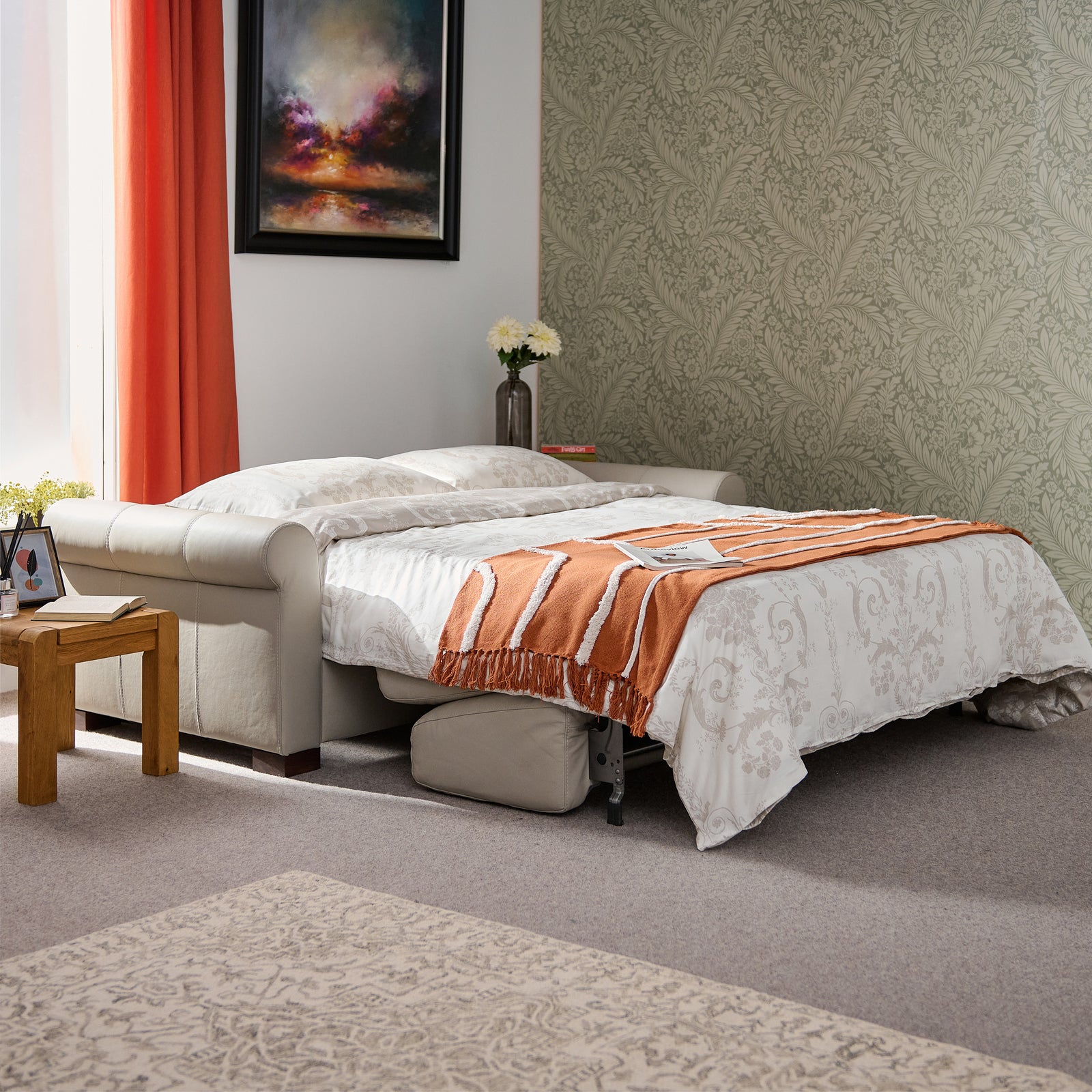 Nicoletti Carlotta 3 Seater Sofa Bed with Curved Arms - 2.5 Sofabed with Arms Rondo CB Sofa Beds Sterling Home 3