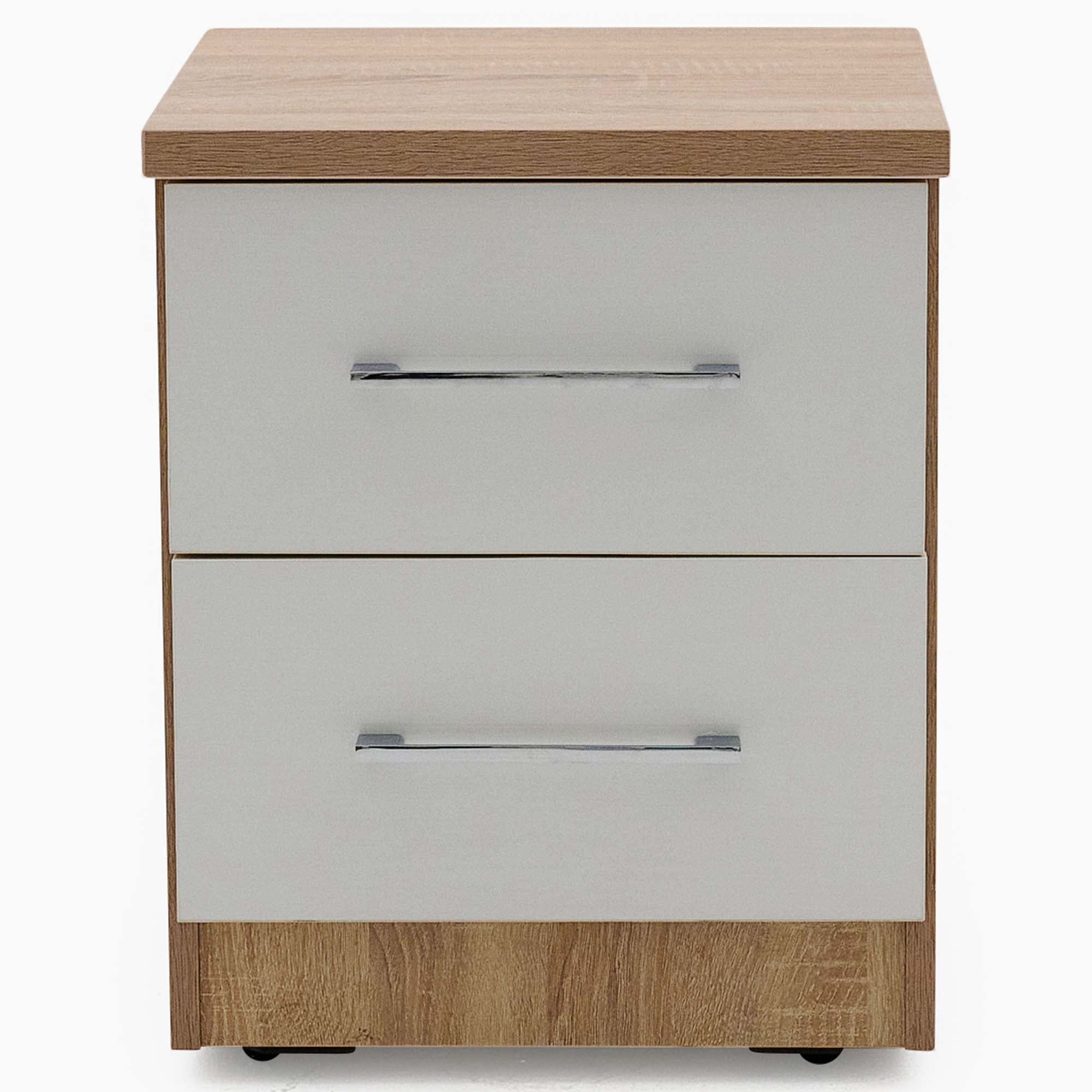 Catania Gloss 2 Drawer Bedside Cabinet - 2 Drawer Bedside Storage Sterling Home 1