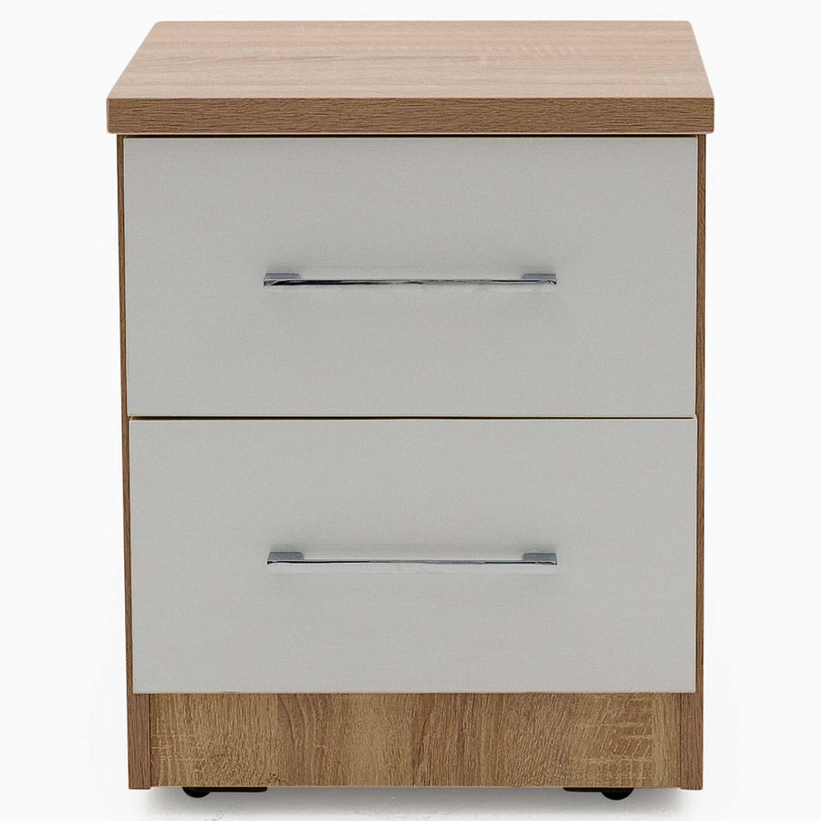 Catania Gloss 2 Drawer Bedside Cabinet - 2 Drawer Bedside Storage Sterling Home 1