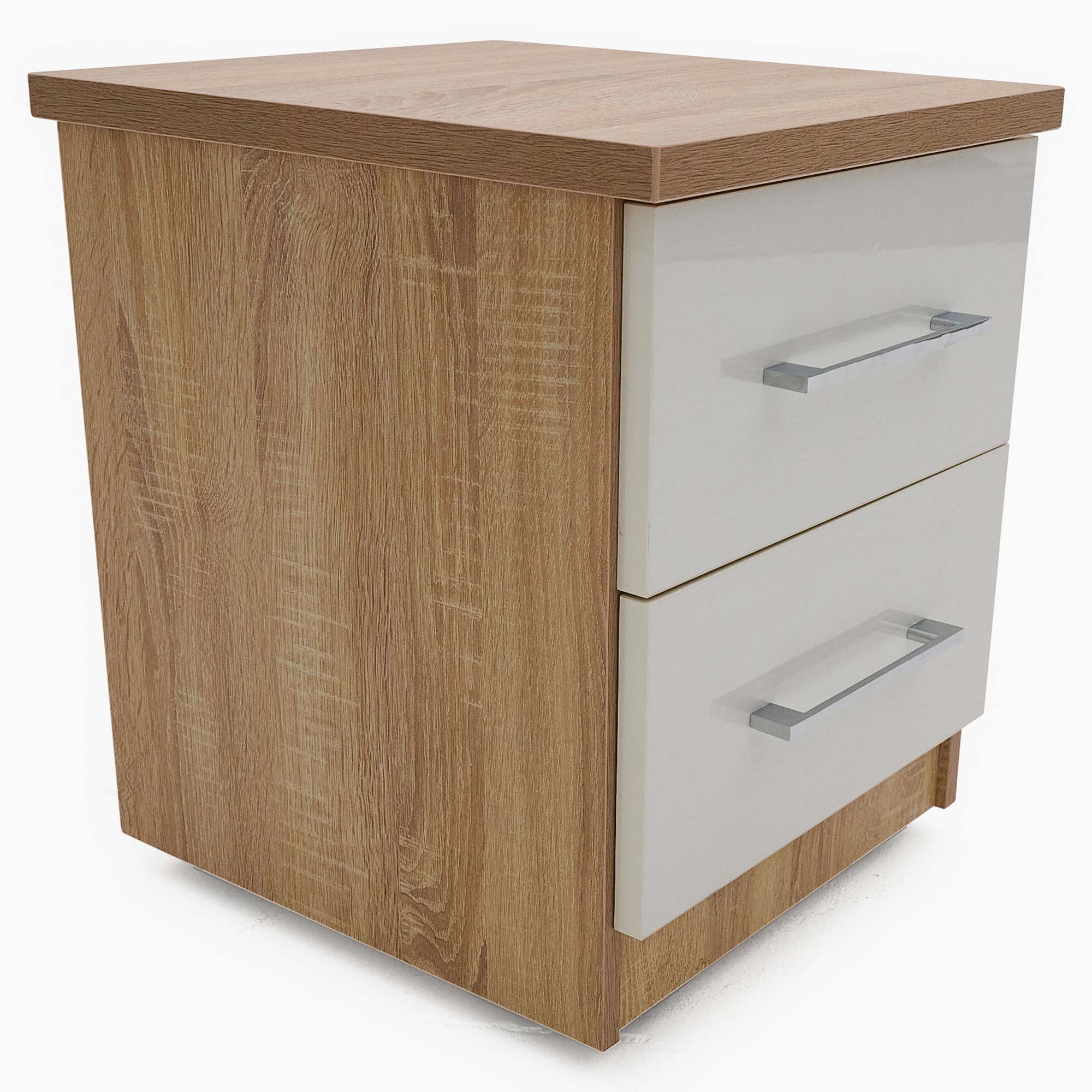 Catania Gloss 2 Drawer Bedside Cabinet - 2 Drawer Bedside Storage Sterling Home 7