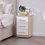 Catania Gloss 3 Drawer Bedside Cabinet - 3 Drawer Bedside Storage Sterling Home 2