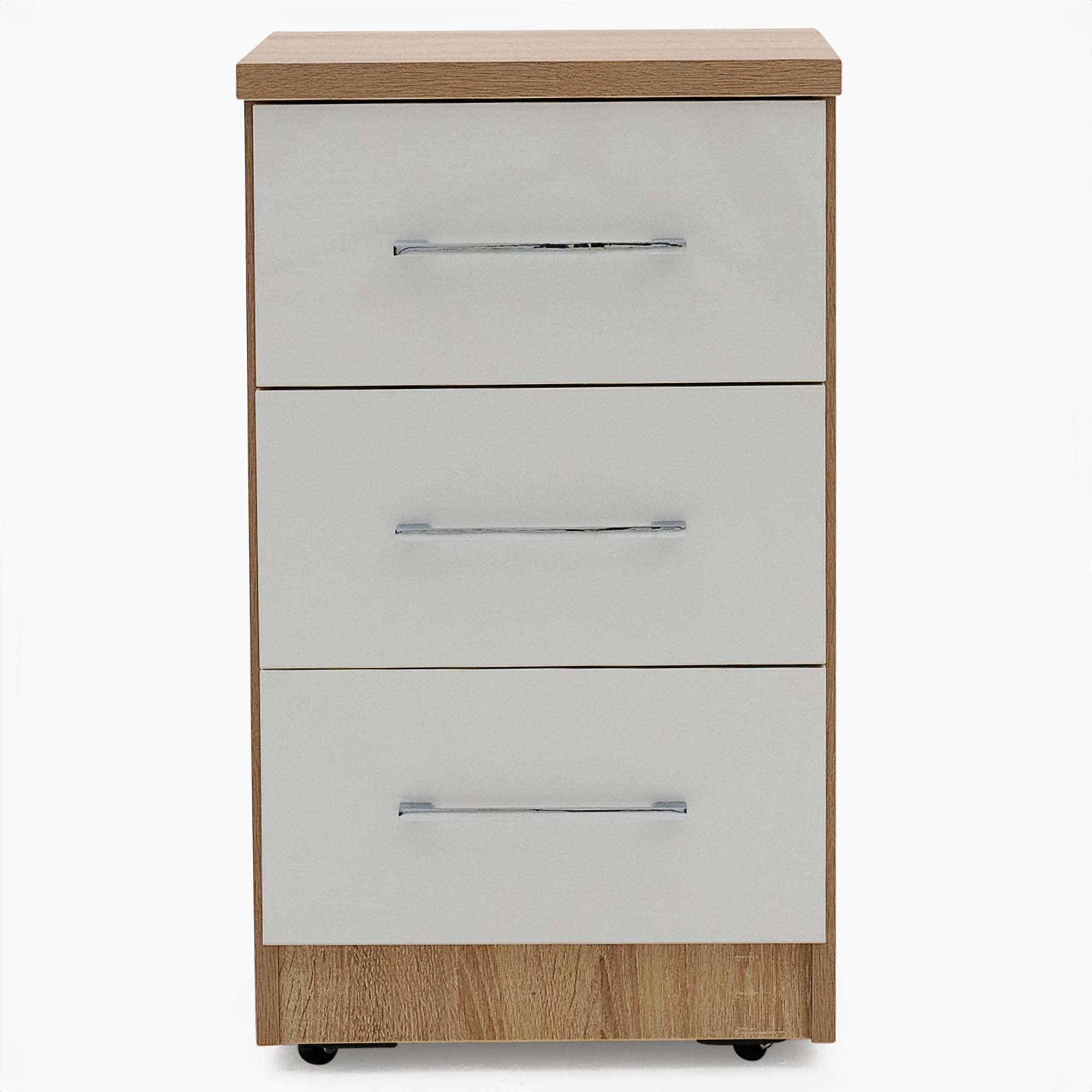 Catania Gloss 3 Drawer Bedside Cabinet - 3 Drawer Bedside Storage Sterling Home 1