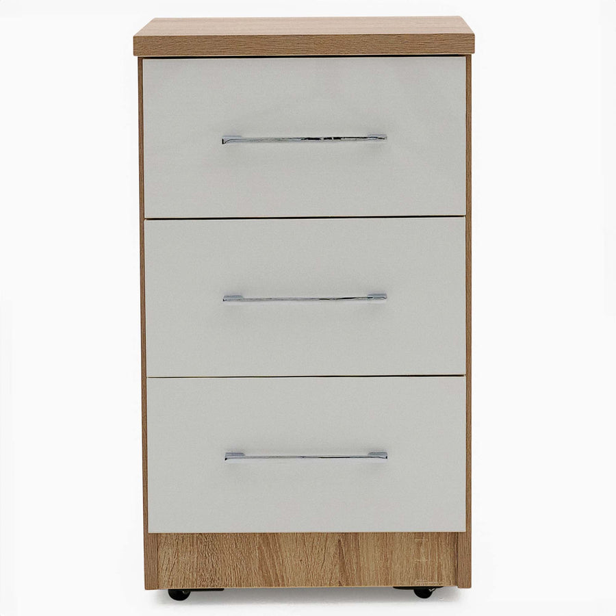 Catania Gloss 3 Drawer Bedside Cabinet - 3 Drawer Bedside Storage Sterling Home 1