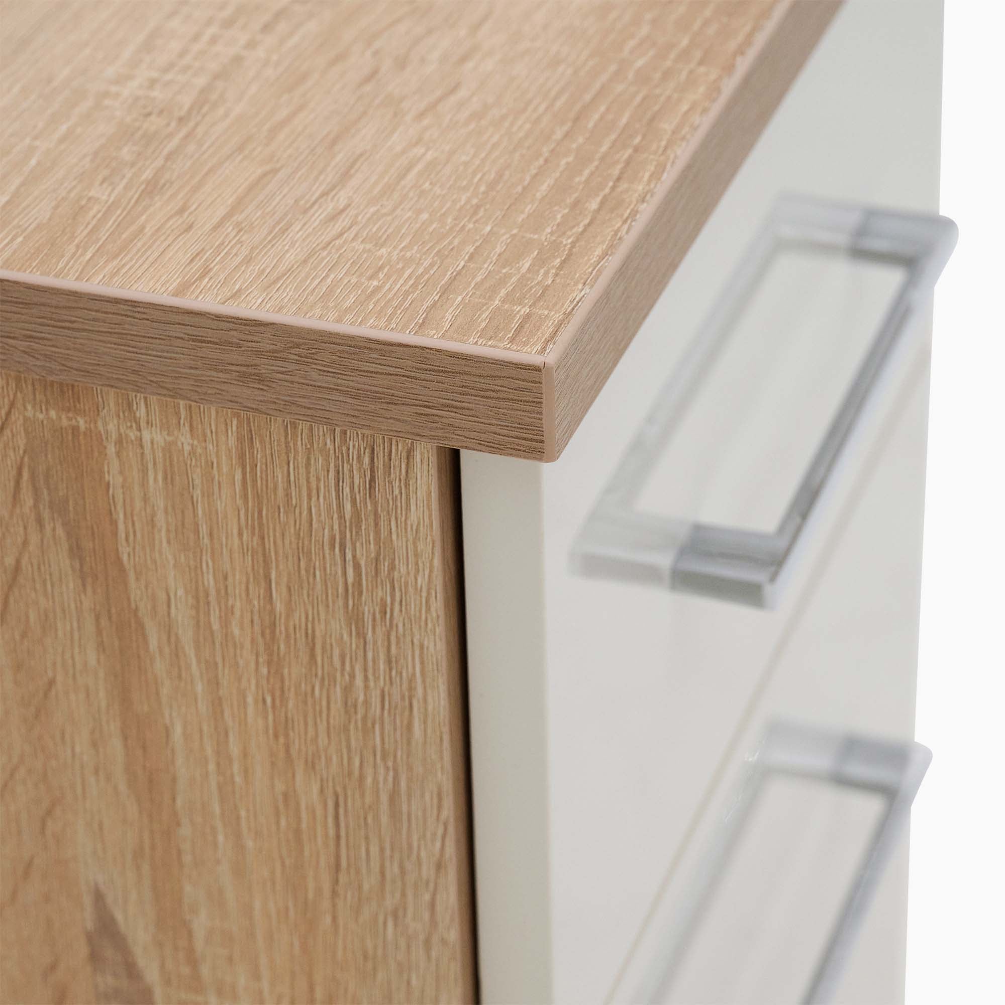 Catania Gloss 3 Drawer Bedside Cabinet - 3 Drawer Bedside Storage Sterling Home 5