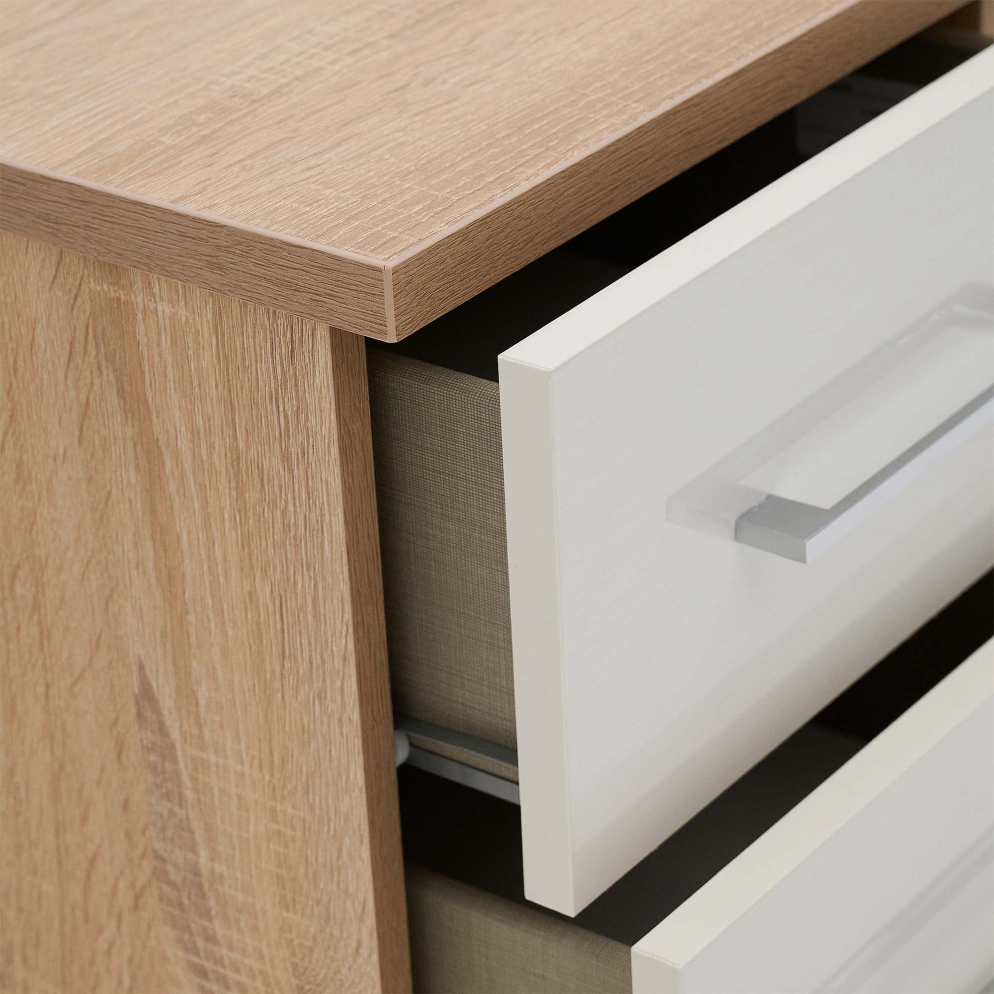 Catania Gloss 3 Drawer Bedside Cabinet - 3 Drawer Bedside Storage Sterling Home 6