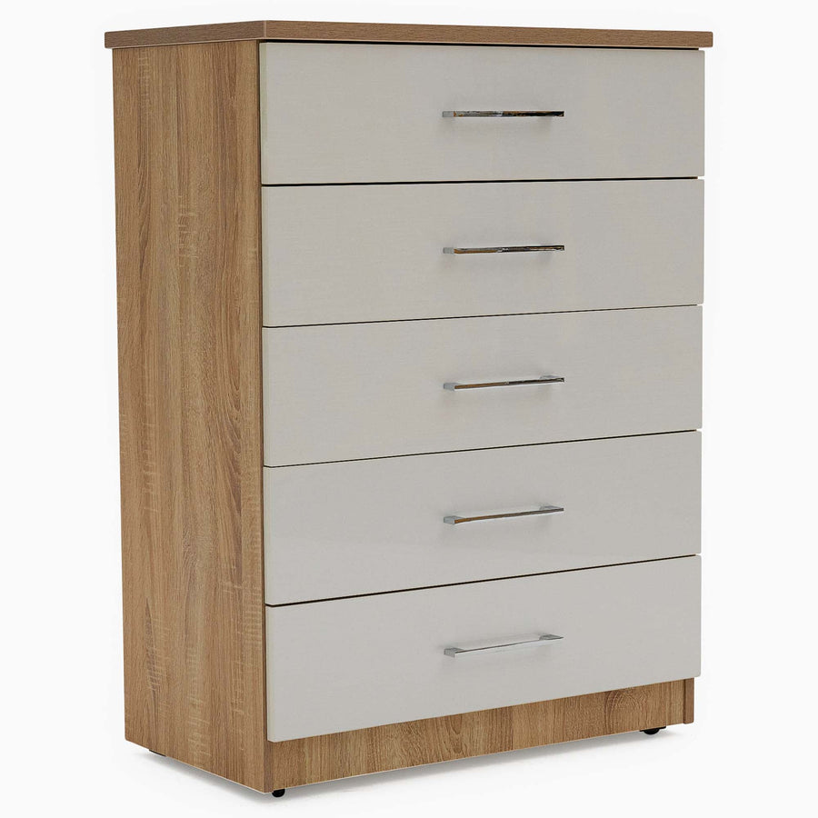 Catania Gloss 5 Drawer Cabinet - 5 Drawer Chest Sterling Home 1