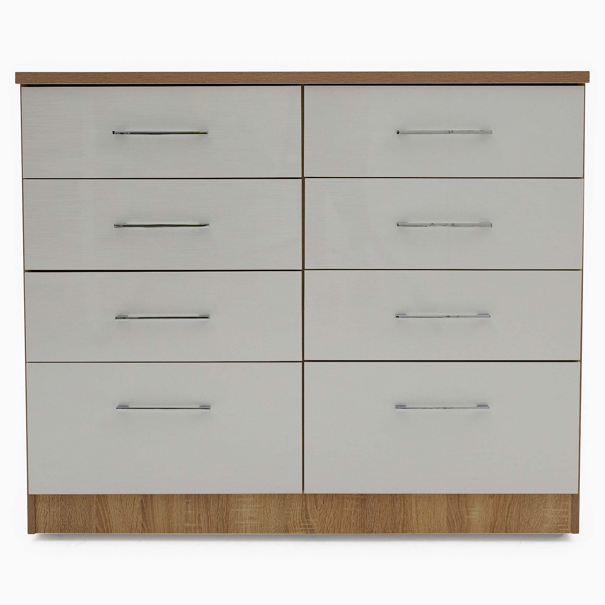 Catania Gloss 8 Drawer Twin Cabinet - 8 Drawer Twin Chest Storage Sterling Home 3