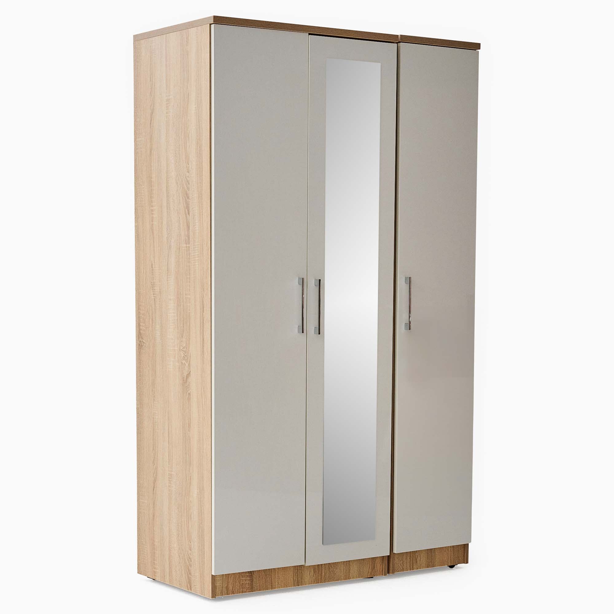 Catania Mirror Wardrobe - Triple Robe with Centre Mirror Storage Sterling Home 3