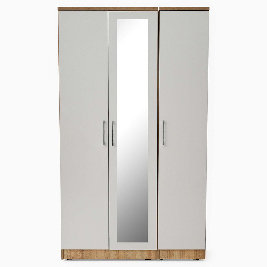Catania Mirror Wardrobe - Triple Robe with Centre Mirror Storage Sterling Home 1