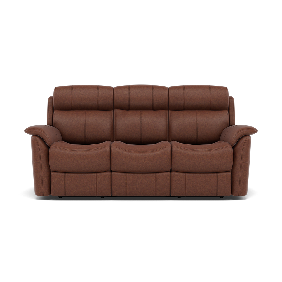 Cava 3 Seater Power Recliner - 3 Seater Sofa 2 Power Recliners Fabric - Power Recliner with USB Sterling Home 1 BFA-BLJ-05 HAZELNUT