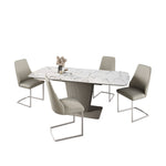 Celestia Small Champagne Extending Dining Table & 4 Dining Chairs Set Sterling Home 1