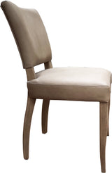 Rosette Upholstered Mushroom Leather Dining Chair