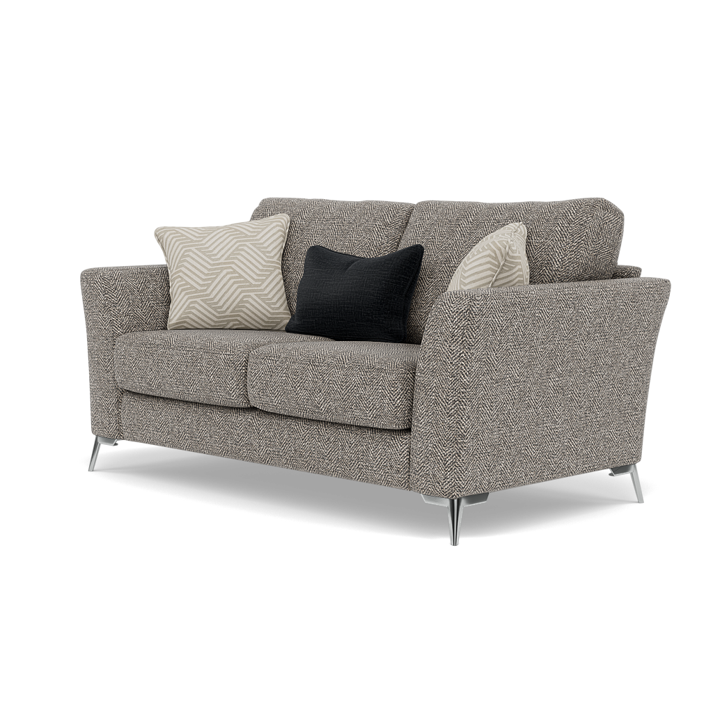Chilton 2 Seater Sofa - 2 Seater Sofa Fabric — Chrome Feet / Barley Charcoal, gallery image 3