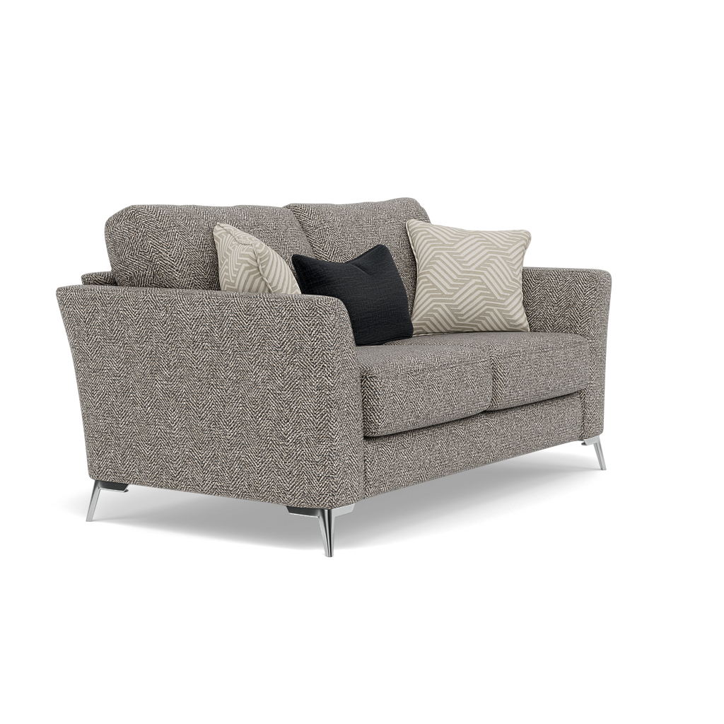 Chilton 2 Seater Sofa - 2 Seater Sofa Fabric — Chrome Feet / Barley Charcoal, gallery image 1