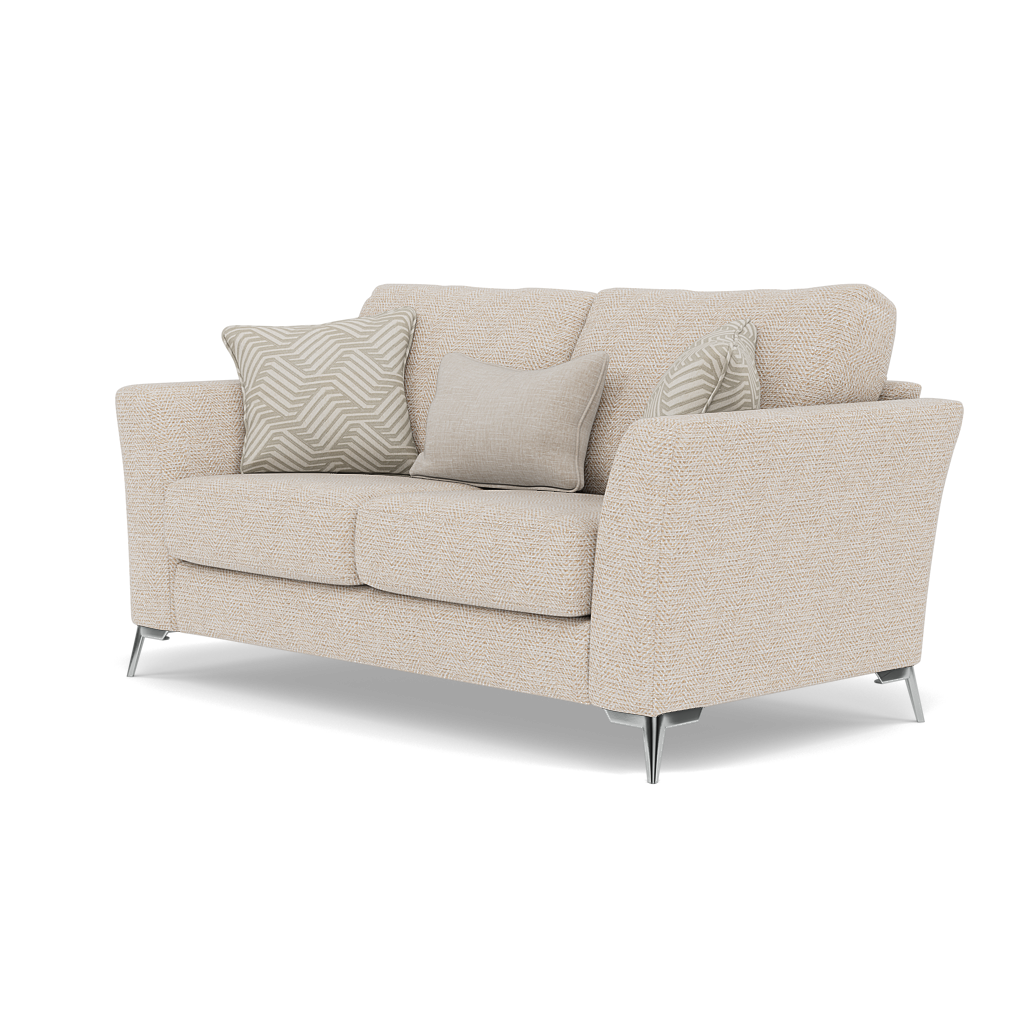 Chilton 2 Seater Sofa - 2 Seater Sofa Fabric — Chrome Feet / Barley Linen, gallery image 3