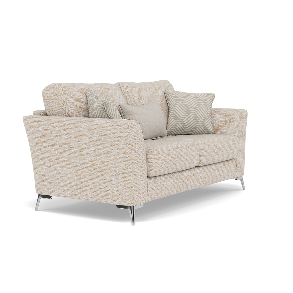 Chilton 2 Seater Sofa - 2 Seater Sofa Fabric — Chrome Feet / Barley Linen, gallery image 1