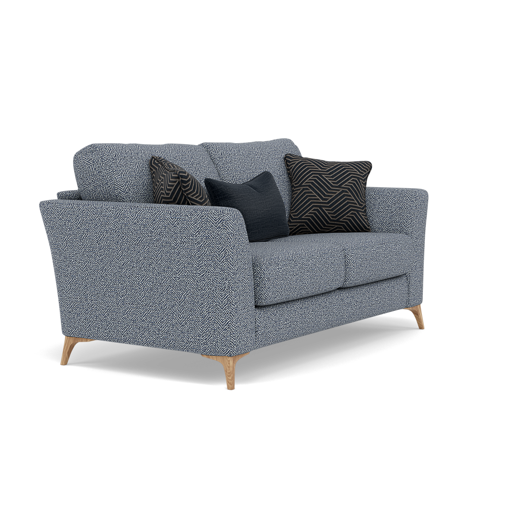 Chilton 2 Seater Sofa - 2 Seater Sofa Fabric — Light Feet / Barley Marine, gallery image 1