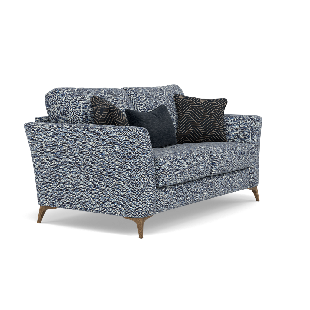 Chilton 2 Seater Sofa - 2 Seater Sofa Fabric — Smoke Feet / Barley Marine, gallery image 1