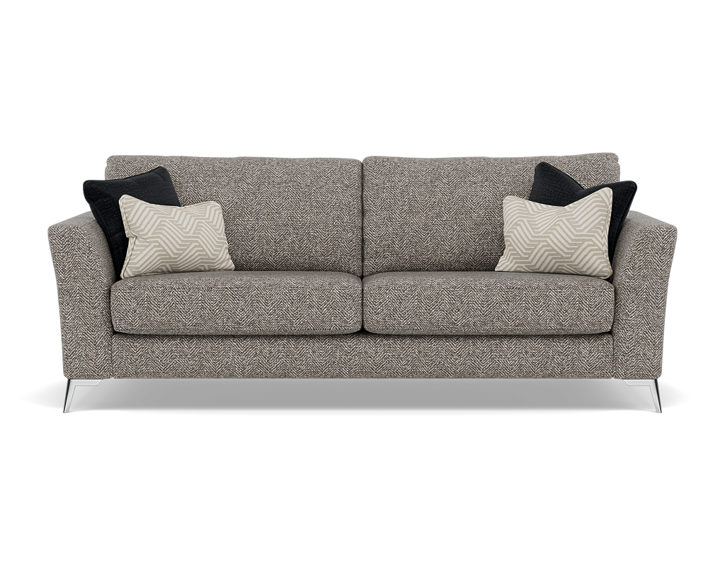 Chilton 3 Seater Sofa - 3 Seater Sofa Fabric 3 Seater Sofas Sterling Home 5 Chrome Feet Barley Charcoal