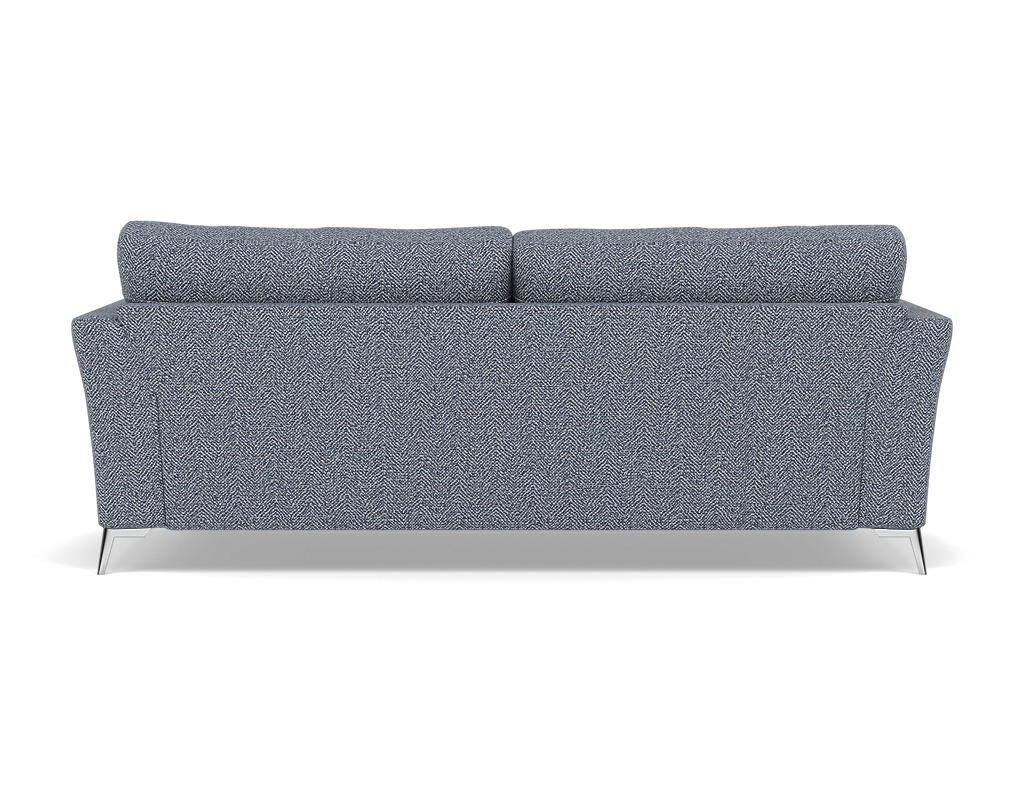Chilton 3 Seater Sofa - 3 Seater Sofa Fabric — Chrome Feet / Barley Marine, gallery image 2