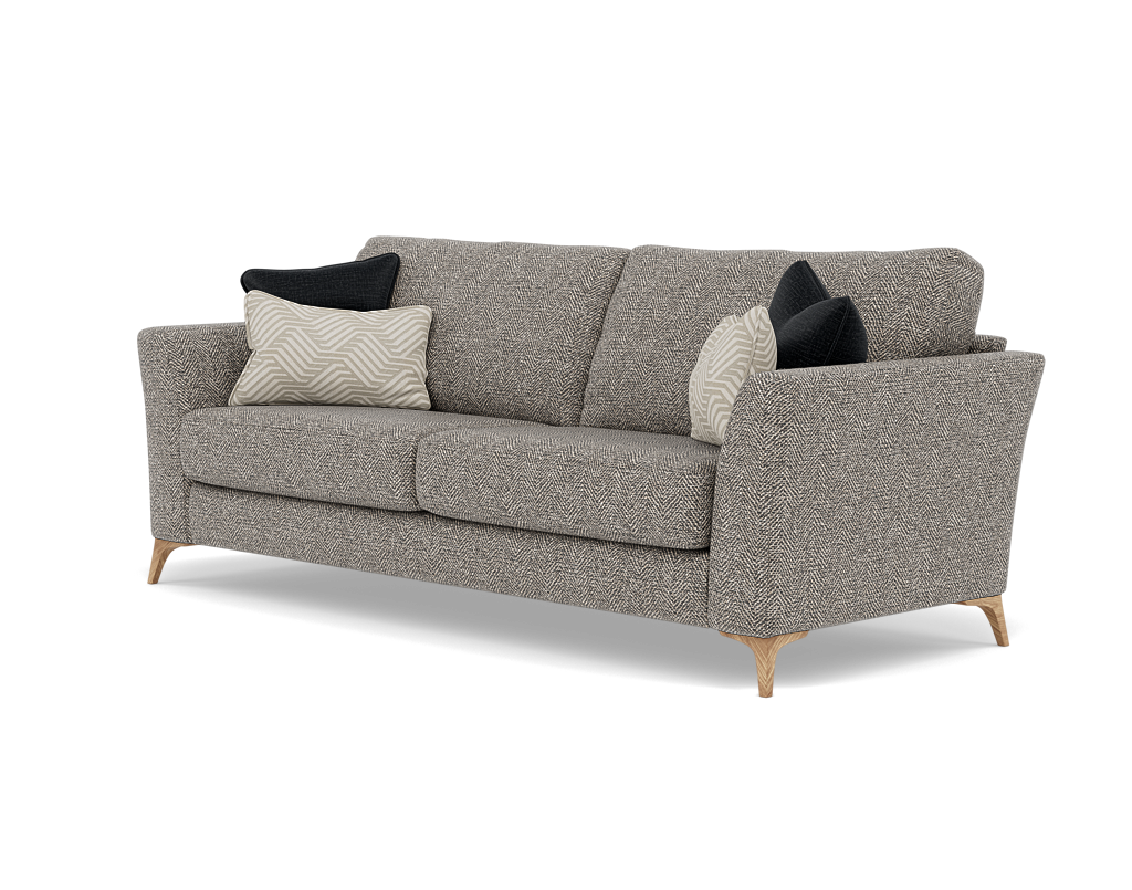 Chilton 3 Seater Sofa - 3 Seater Sofa Fabric — Light Feet / Barley Charcoal, gallery image 3