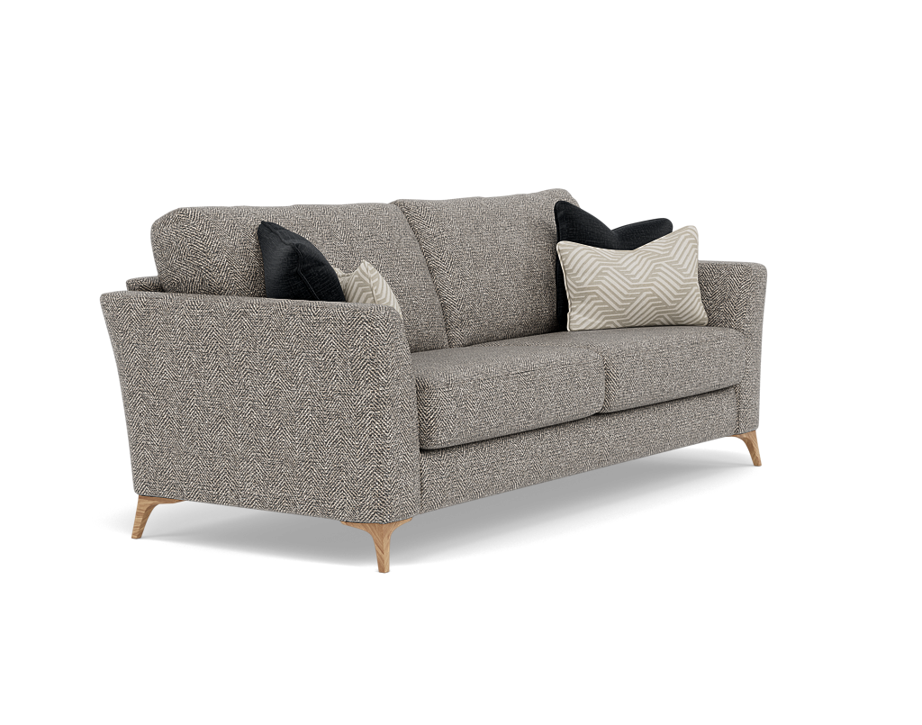 Chilton 3 Seater Sofa - 3 Seater Sofa Fabric — Light Feet / Barley Charcoal, gallery image 1