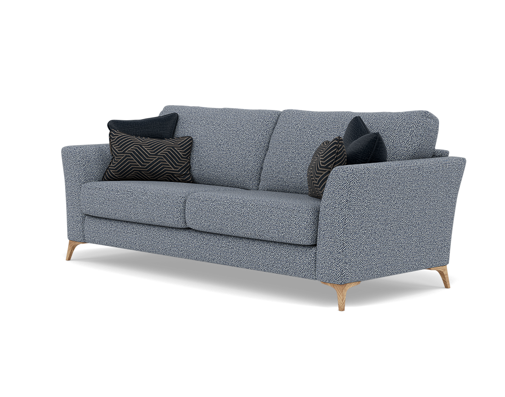 Chilton 3 Seater Sofa - 3 Seater Sofa Fabric — Light Feet / Barley Marine, gallery image 3