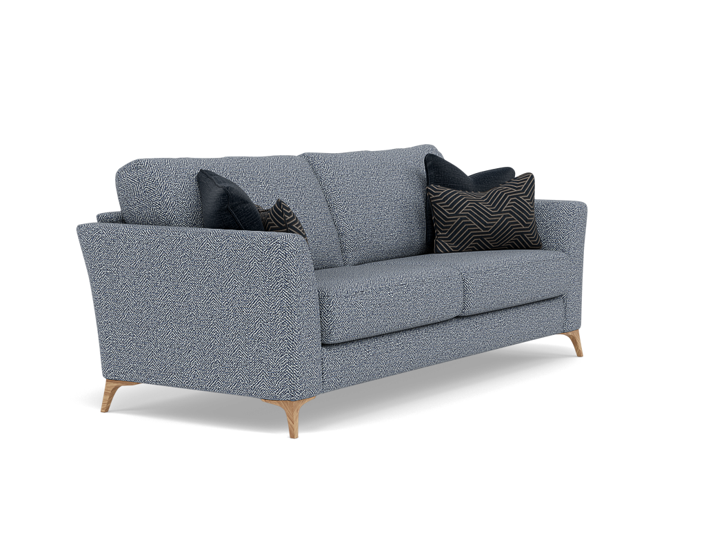 Chilton 3 Seater Sofa - 3 Seater Sofa Fabric — Light Feet / Barley Marine, gallery image 1