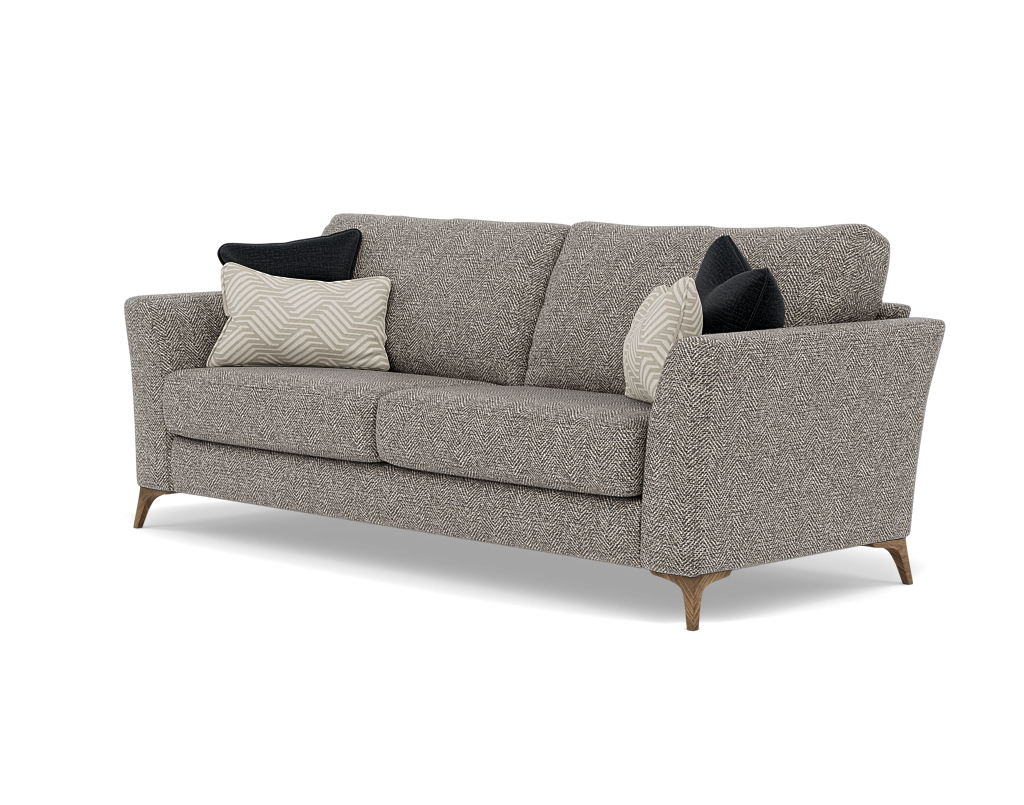 Chilton 3 Seater Sofa - 3 Seater Sofa Fabric — Smoke Feet / Barley Charcoal, gallery image 3