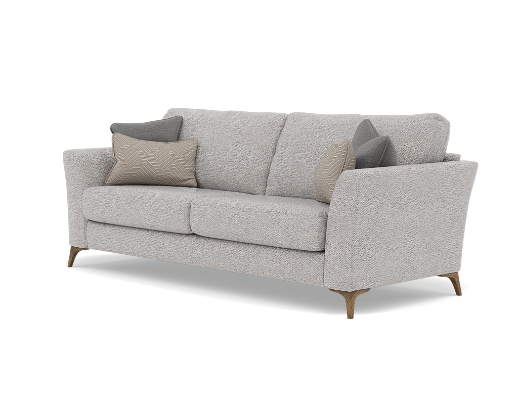 Chilton 3 Seater Sofa - 3 Seater Sofa Fabric — Smoke Feet / Barley Clay, gallery image 3