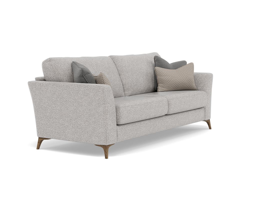 Chilton 3 Seater Sofa - 3 Seater Sofa Fabric — Smoke Feet / Barley Clay, gallery image 1