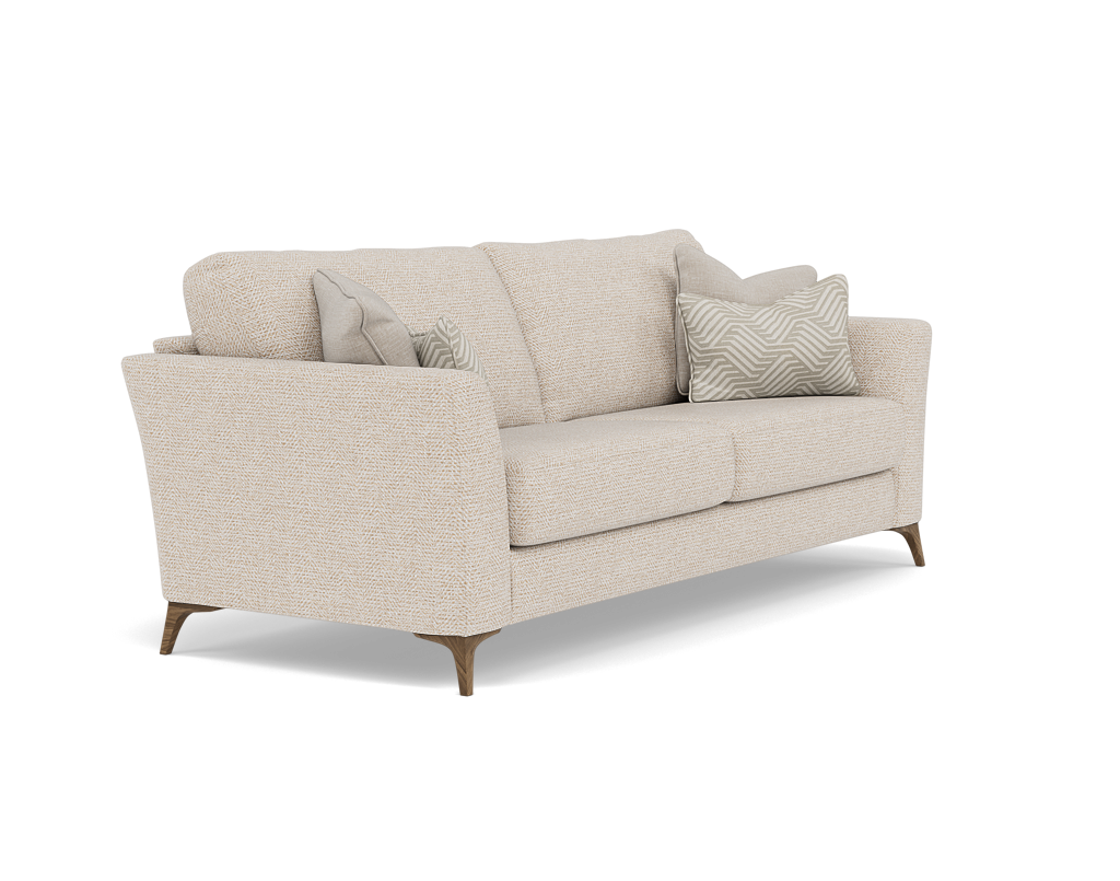 Chilton 3 Seater Sofa - 3 Seater Sofa Fabric — Smoke Feet / Barley Linen, gallery image 1