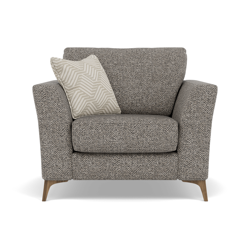 Chilton Armchair - Chair Fabric Armchairs Sterling Home 4 Chrome Feet Barley Charcoal