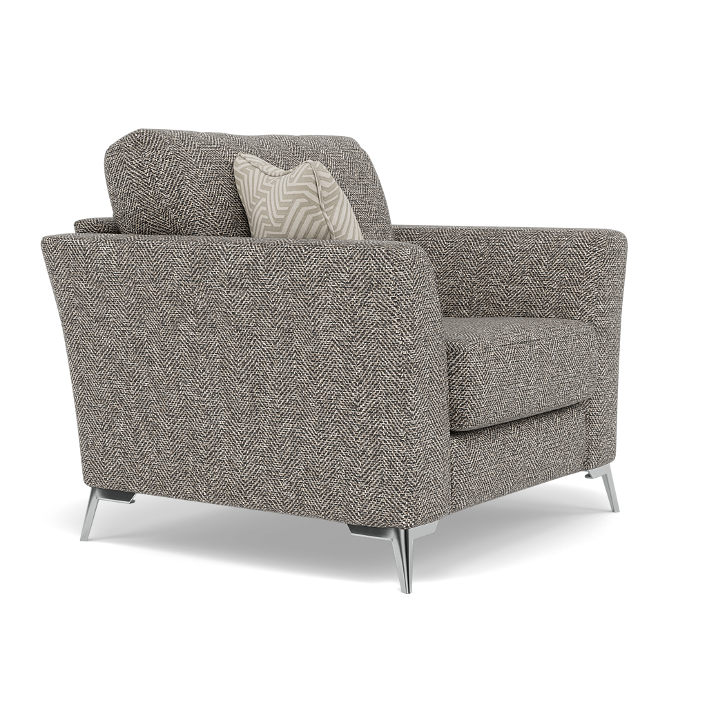 Chilton Armchair - Chair Fabric — Chrome Feet / Barley Charcoal, gallery image 1