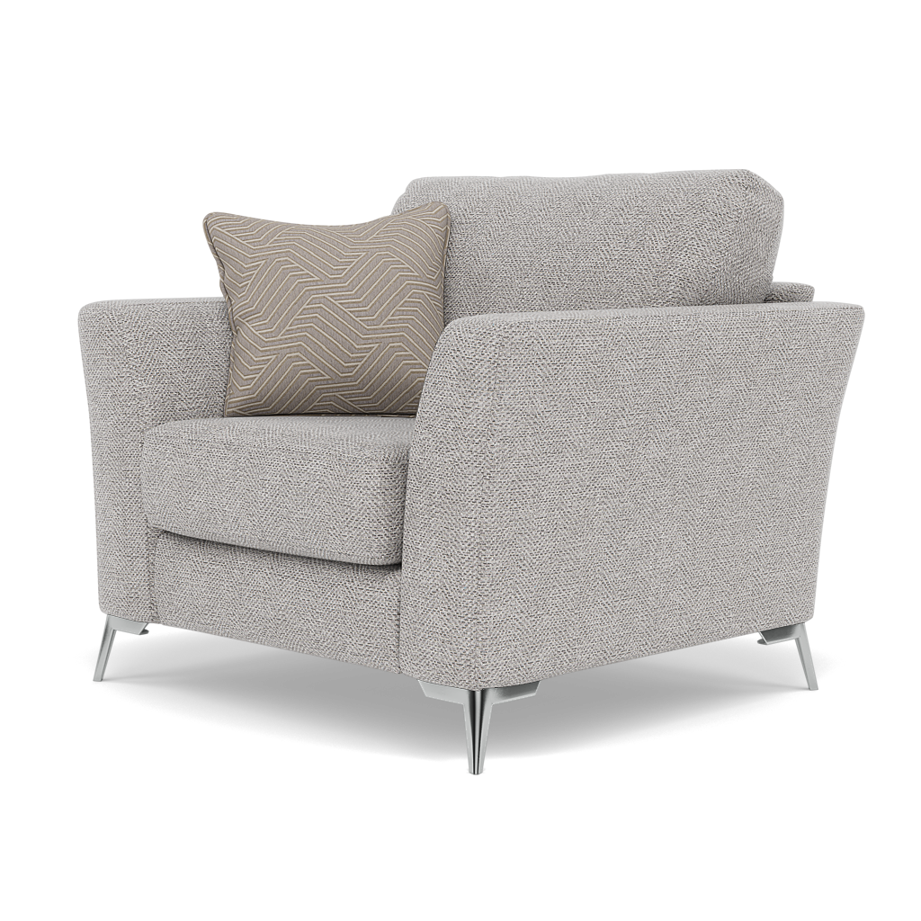 Chilton Armchair - Chair Fabric — Chrome Feet / Barley Clay, gallery image 3