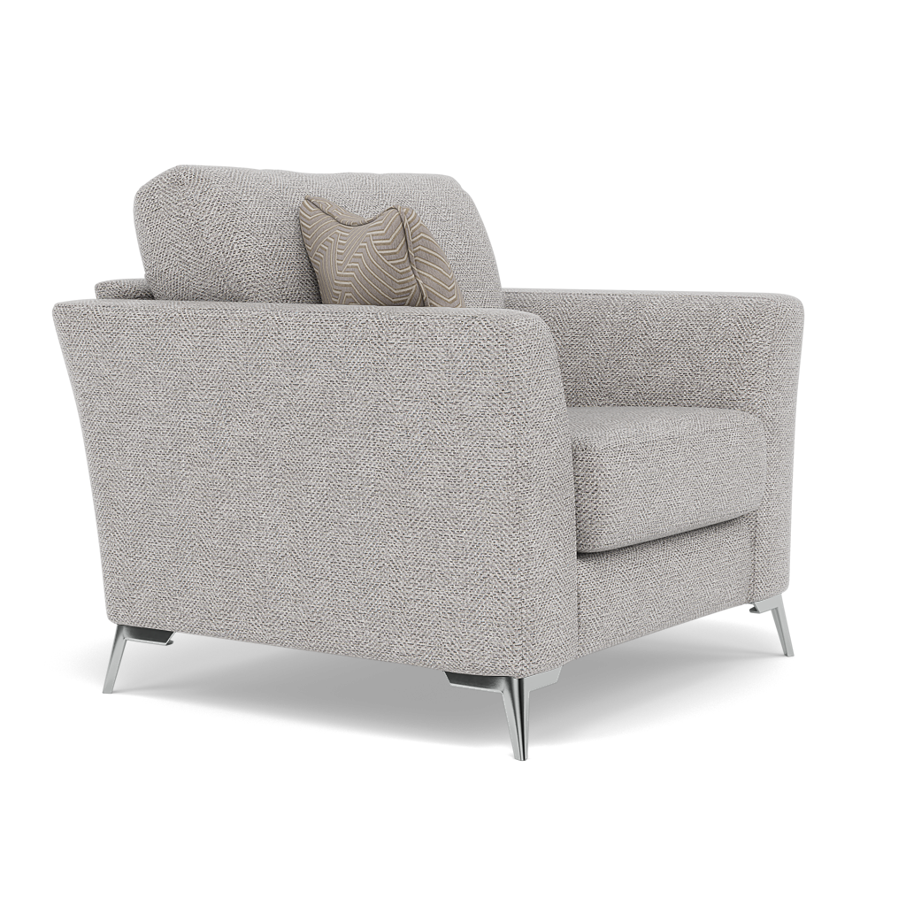 Chilton Armchair - Chair Fabric — Chrome Feet / Barley Clay, gallery image 1