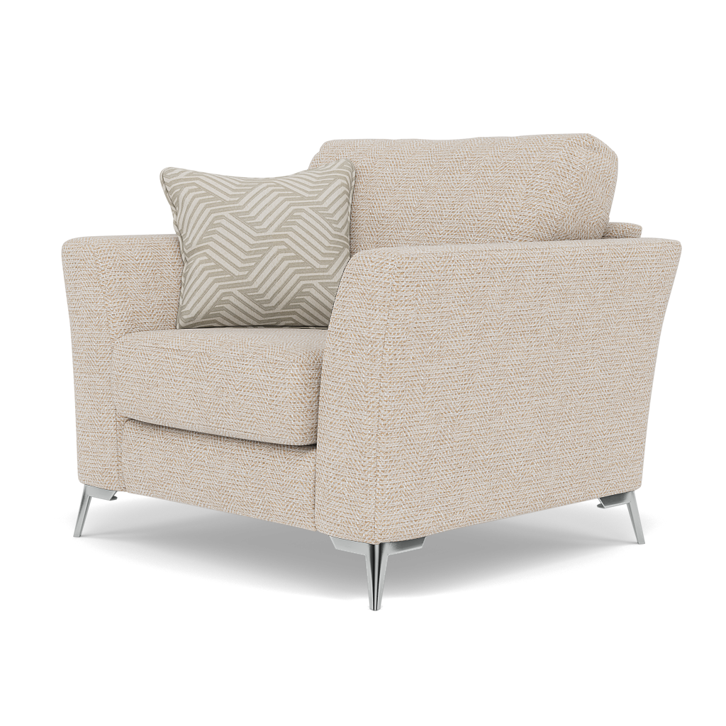 Chilton Armchair - Chair Fabric — Chrome Feet / Barley Linen, gallery image 3