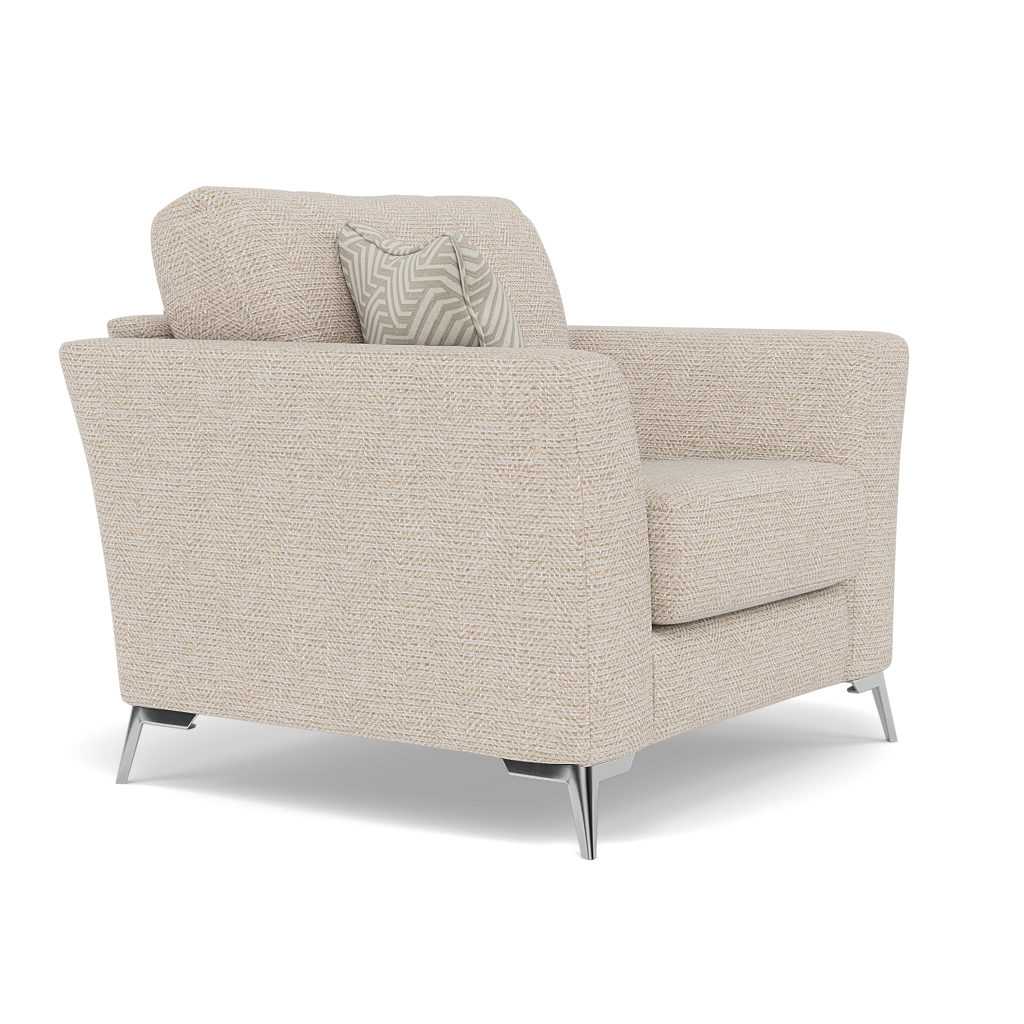 Chilton Armchair - Chair Fabric — Chrome Feet / Barley Linen, gallery image 1
