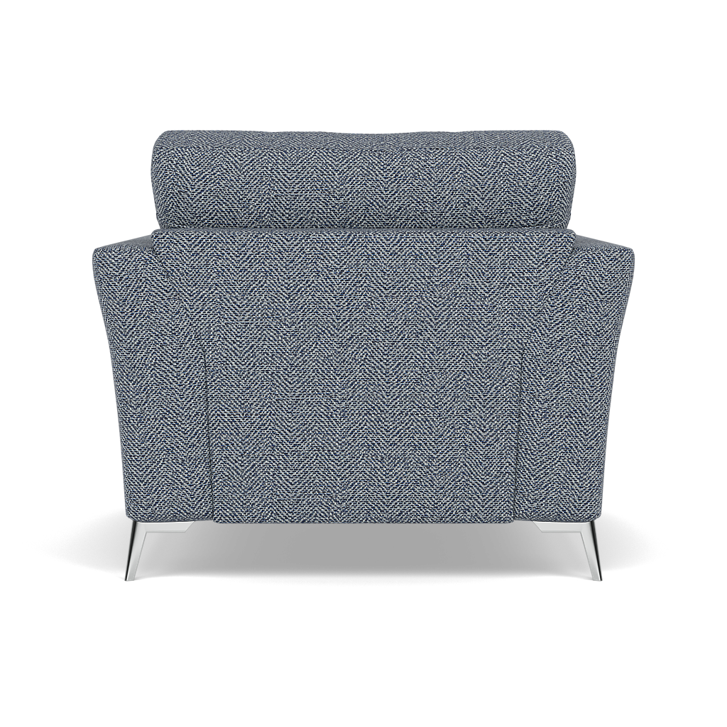 Chilton Armchair - Chair Fabric — Chrome Feet / Barley Marine, gallery image 2