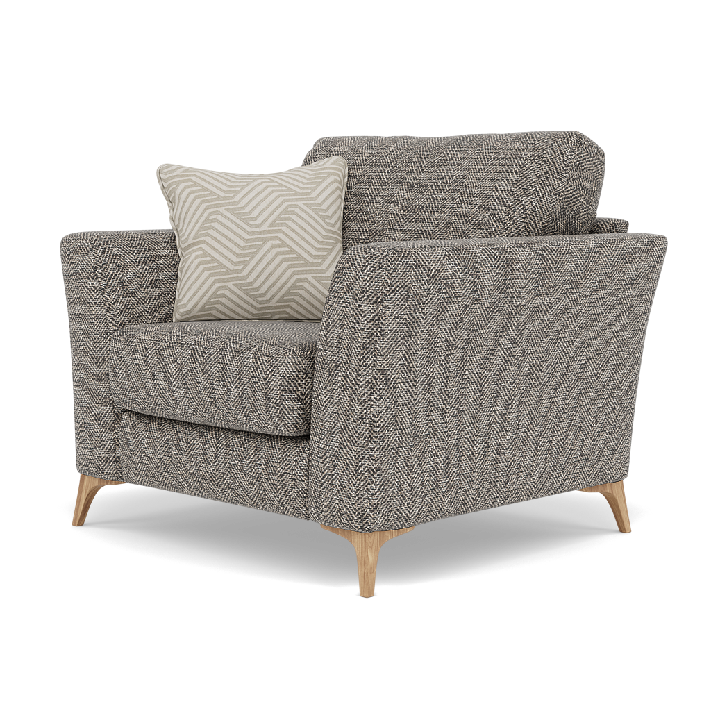 Chilton Armchair - Chair Fabric — Light Feet / Barley Charcoal, gallery image 3