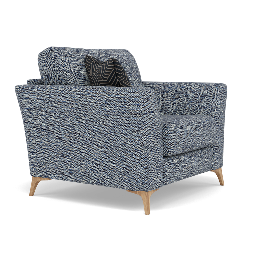 Chilton Armchair - Chair Fabric — Light Feet / Barley Marine, gallery image 1