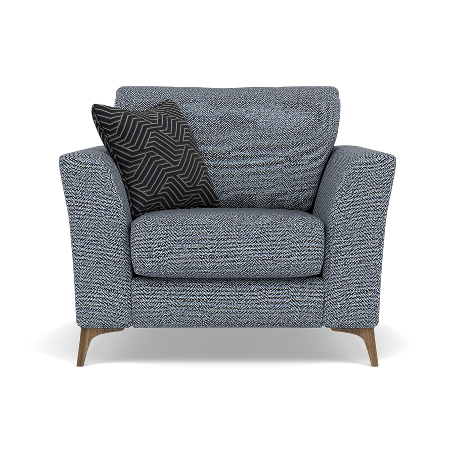 Chilton Armchair - Chair Fabric Armchairs Sterling Home 1 Chrome Feet Barley Marine